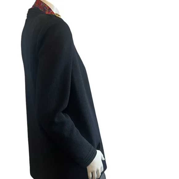 St. John Basics Navy Santana Knit Open Front Cardigan Size Small