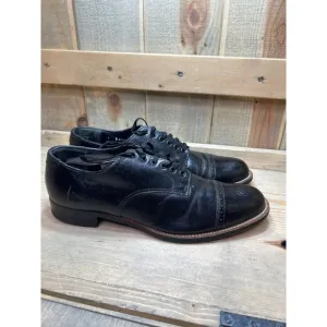 Stacy Adams Black Cap Toe Oxfords Leather Lace Up Dress Shoes Mens D9 / 8