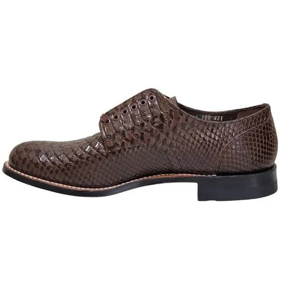 Stacy Adams Men Madison Plain Toe Oxfords Size US 8D Brown Snake Print Leather