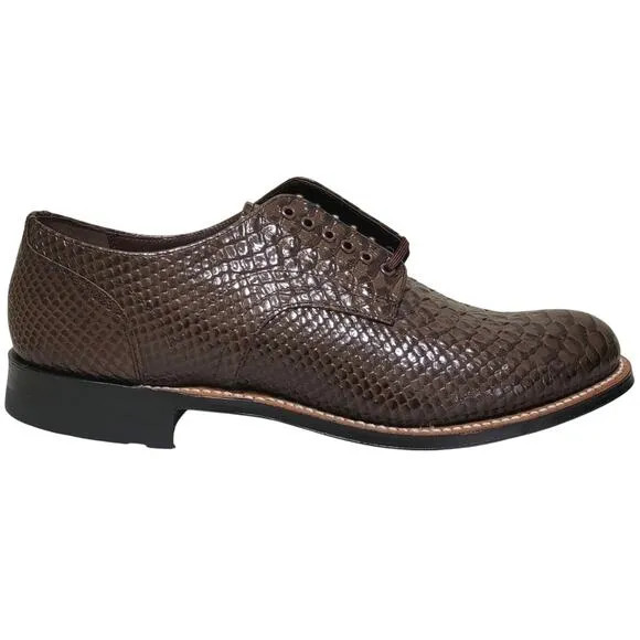 Stacy Adams Men Madison Plain Toe Oxfords Size US 8D Brown Snake Print Leather