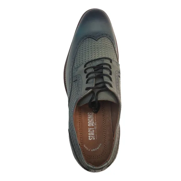 Stacy Adams Men's Dress Shoes Emerick Leather Lace Up Oxfords 7M Chalk Blue
