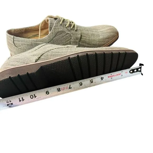 Stacy Adams Men's Eli Oxfords Plain Toe Taupe Canvas Casual Shoes 25237-260