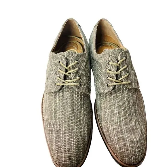 Stacy Adams Men's Eli Oxfords Plain Toe Taupe Canvas Casual Shoes 25237-260