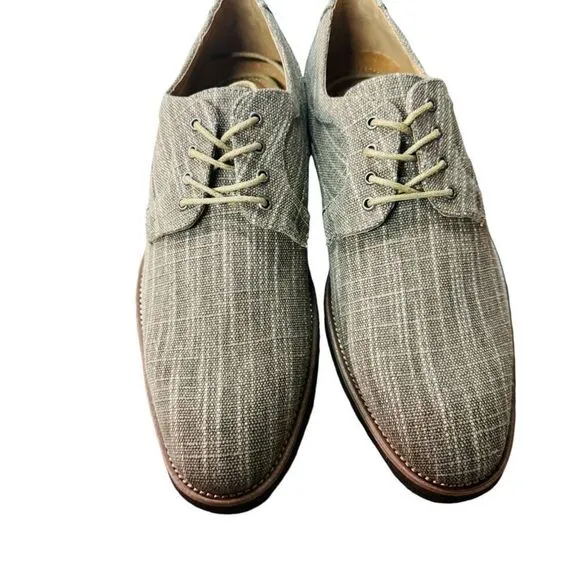 Stacy Adams Men's Eli Oxfords Plain Toe Taupe Canvas Casual Shoes 25237-260