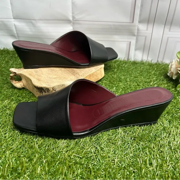 STAUDNevil Leather Wedge Mules$275  women size 10 NEW