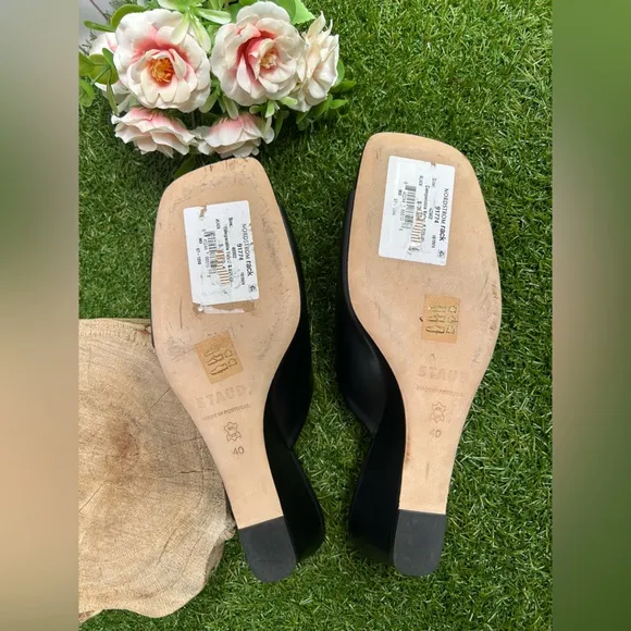 STAUDNevil Leather Wedge Mules$275  women size 10 NEW