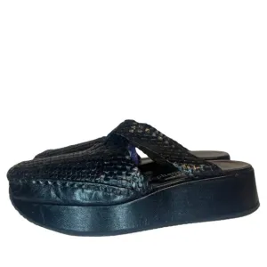 Stephane Kelian Woven Leather Platform Mules 5 36 Wedge Heel Slide Basketweave