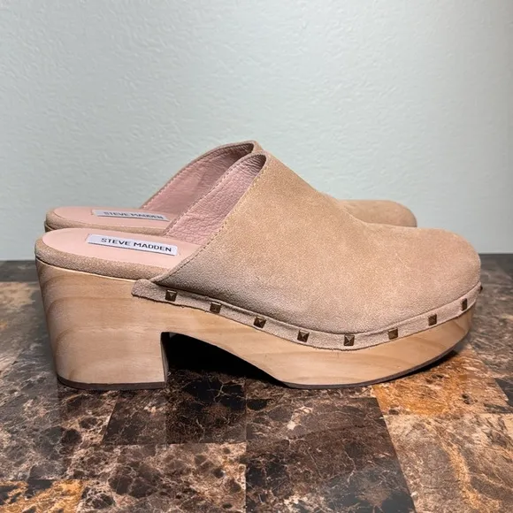 Steve Madden 11 Brooklyn-1 Leather Studded Clogs mules