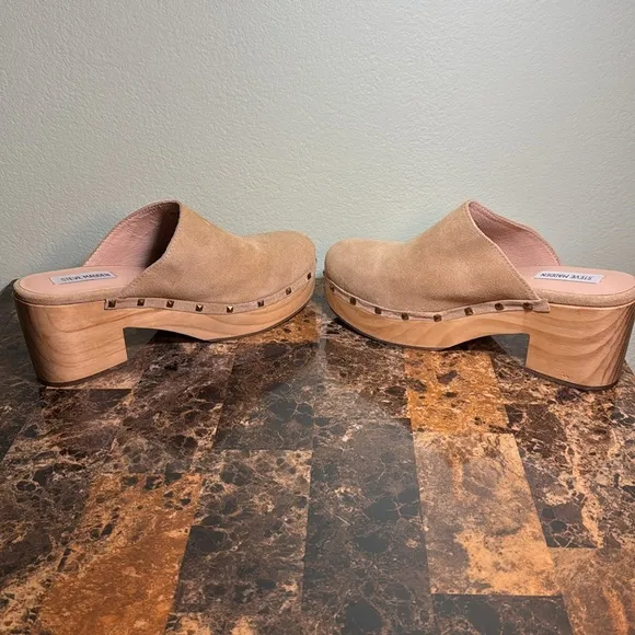Steve Madden 11 Brooklyn-1 Leather Studded Clogs mules