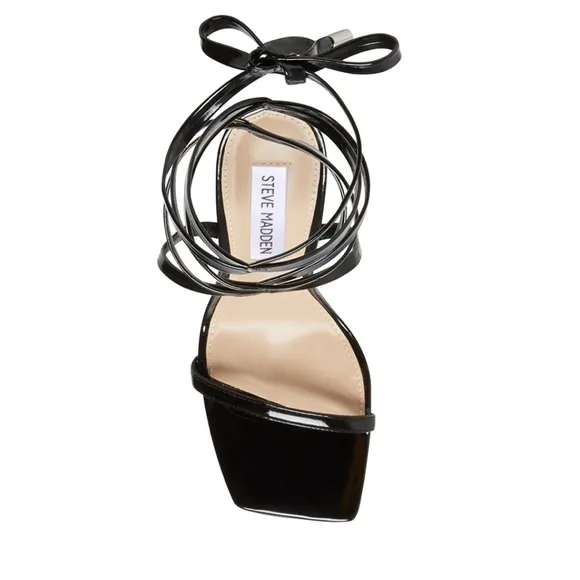 Steve Madden black strappy lace up heels
