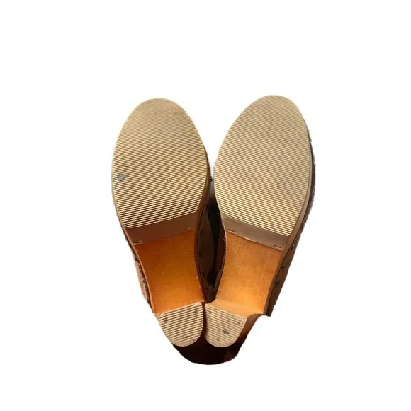 Steve madden FARIS vintage 90's Y2K brown suede clogs mules wooden heels 7