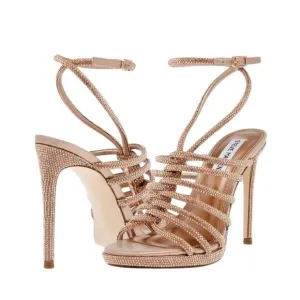 Steve Madden Givinn Rhinestone Embellished Strappy Stiletto Heels NEW 6.5