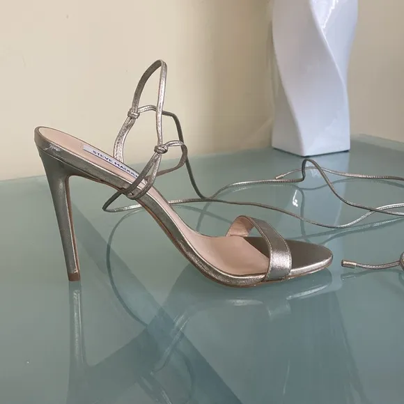 Steve Madden Gold Strappy Stilettos Size 8.5