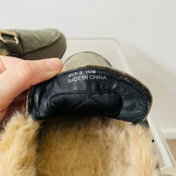 Steve Madden Green Furry Mules MENS Size 10
