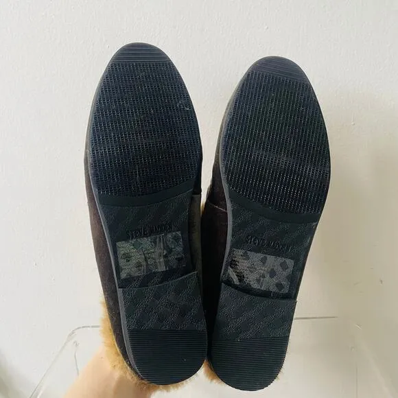 Steve Madden Green Furry Mules MENS Size 10