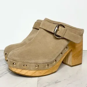 Steve Madden Hilde Tan Suede Platform Mule 8M