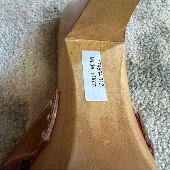 Steve Madden Luckii vintage open toe sandal platform heels y2k Brown Leather Sz8