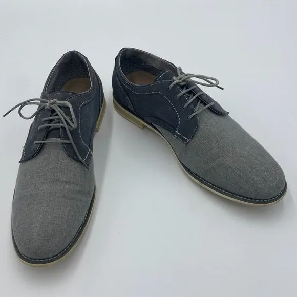 Steve Madden Men's Sojourn Canvas Oxfords Shoes Casual, Lace-Up Gray Size 13