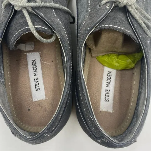Steve Madden Men's Sojourn Canvas Oxfords Shoes Casual, Lace-Up Gray Size 13