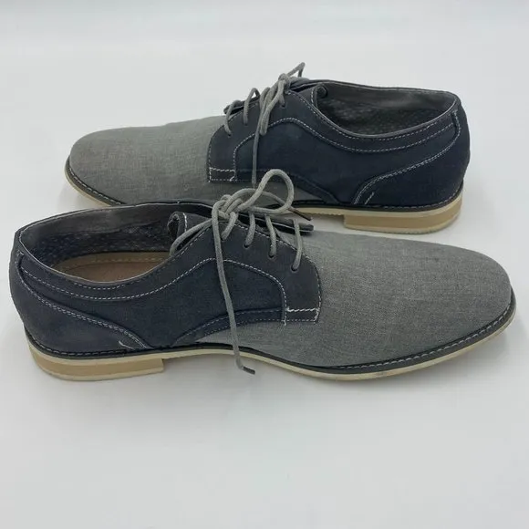 Steve Madden Men's Sojourn Canvas Oxfords Shoes Casual, Lace-Up Gray Size 13