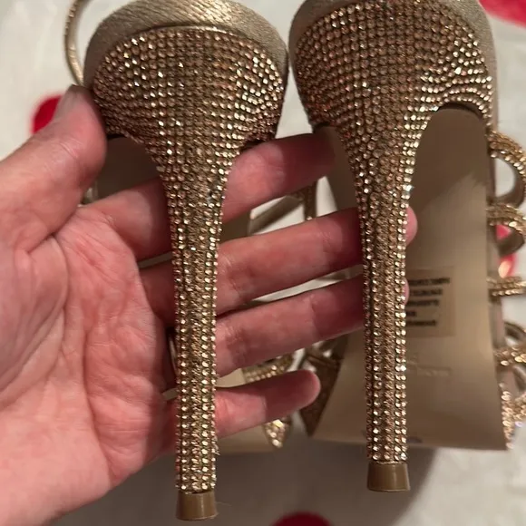 Steve Madden Tan Stiletto Heels with Strappy Design