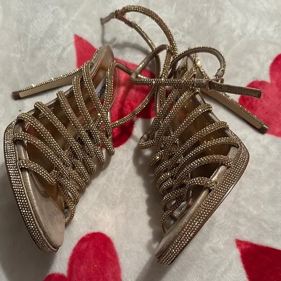 Steve Madden Tan Stiletto Heels with Strappy Design