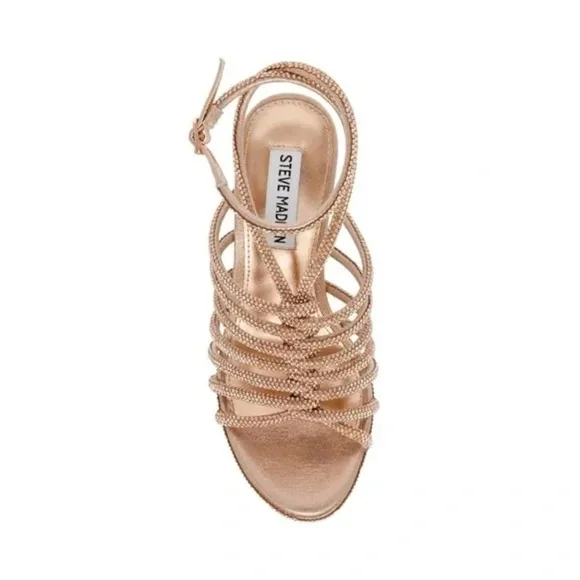 Steve Madden Tan Stiletto Heels with Strappy Design