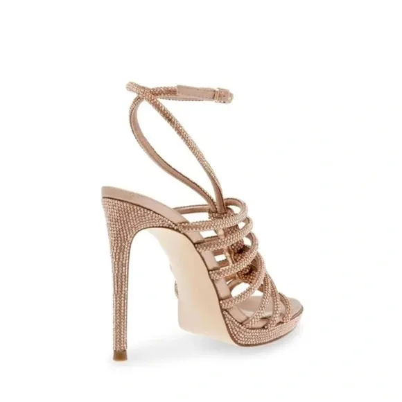 Steve Madden Tan Stiletto Heels with Strappy Design
