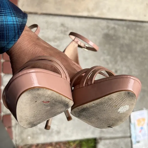 Steve Madden Women's “Cassandra” Cream platform Strappy 5” heels size 8.5