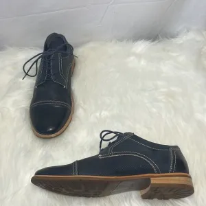 Steve Madden Chay Navy Leather Cap Toe Lace Up Oxfords Sz 9