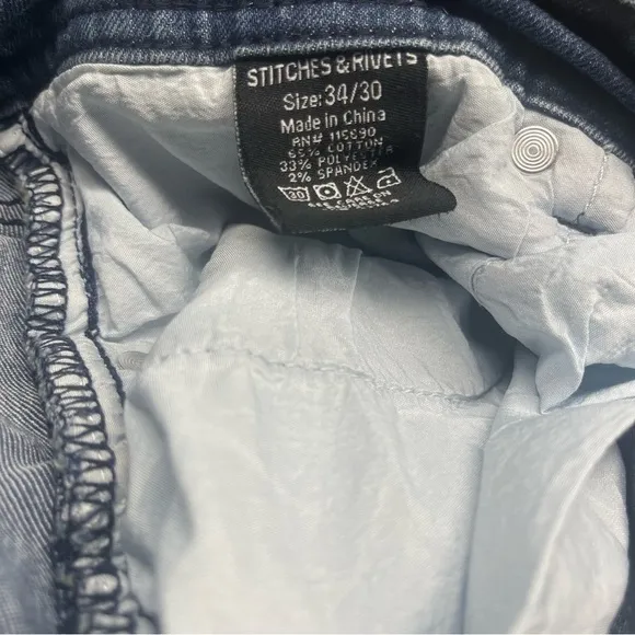 Stitches and Rivets Men's Blue Jeans size 34x30