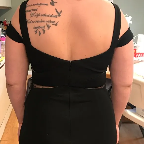 Strappy black gown