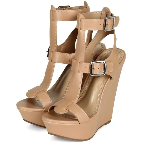 Strappy Open Toe Wedges
