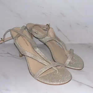 Stuart weitzman align 95 glitter strappy heels sz 6.5.    (B2)