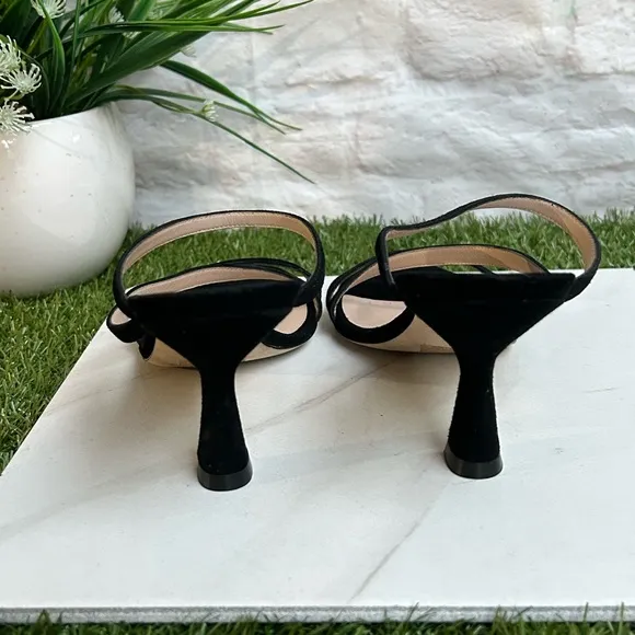 STUART WEITZMAN black suede leather sandals size 8.5