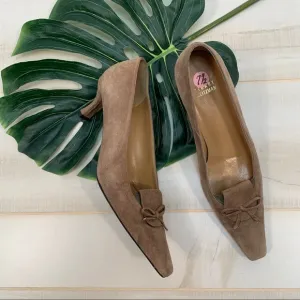 Stuart Weitzman Brown Suede Pointed Toe Heels 7.5