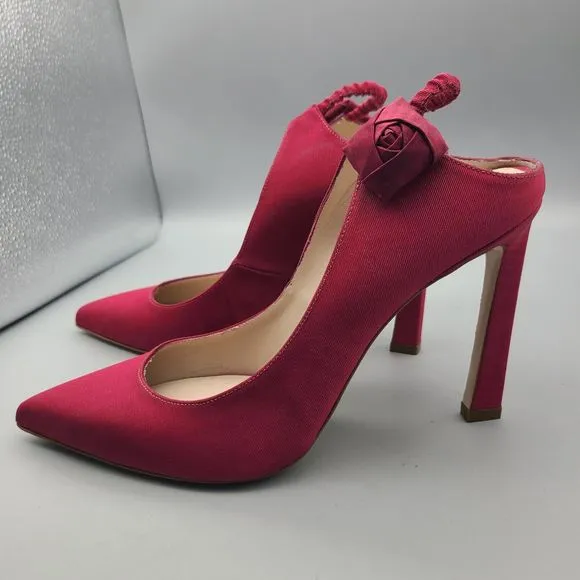 Stuart Weitzman Heels Rossana Pump Garnet Grosgrain Fabric SlipOn Pointed sz 10