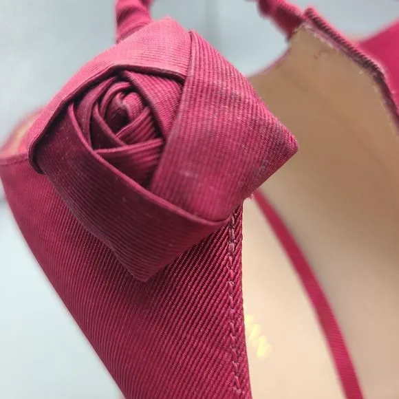 Stuart Weitzman Heels Rossana Pump Garnet Grosgrain Fabric SlipOn Pointed sz 10
