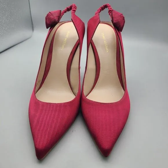 Stuart Weitzman Heels Rossana Pump Garnet Grosgrain Fabric SlipOn Pointed sz 10