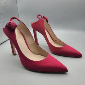 Stuart Weitzman Heels Rossana Pump Garnet Grosgrain Fabric SlipOn Pointed sz 10