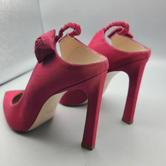 Stuart Weitzman Heels Rossana Pump Garnet Grosgrain Fabric SlipOn Pointed sz 10