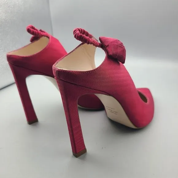 Stuart Weitzman Heels Rossana Pump Garnet Grosgrain Fabric SlipOn Pointed sz 10