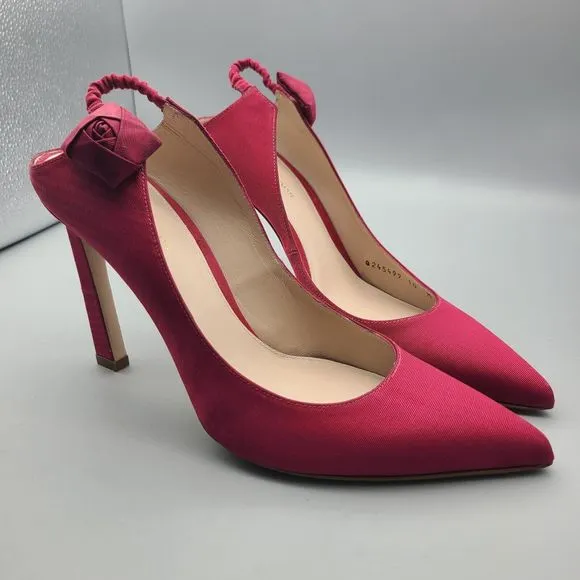 Stuart Weitzman Heels Rossana Pump Garnet Grosgrain Fabric SlipOn Pointed sz 10