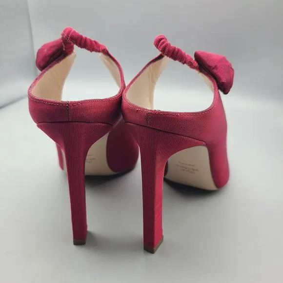 Stuart Weitzman Heels Rossana Pump Garnet Grosgrain Fabric SlipOn Pointed sz 10