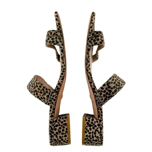 Stuart Weitzman Maisie Leopard Suede Toe Ring Slides Sandals Size 9.5