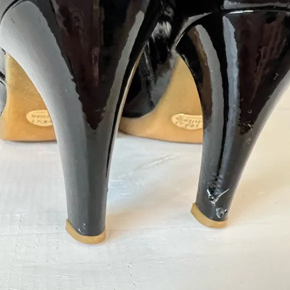 Stuart Weitzman Patent Leather Buckle Accent Boots