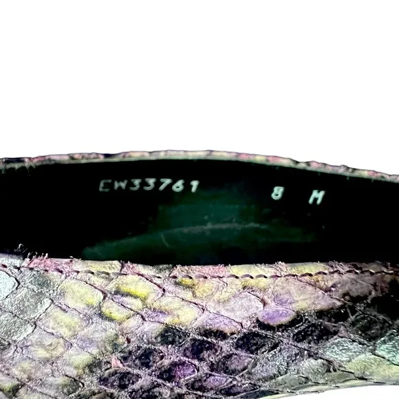 Stuart Weitzman Purple Snakeskin Heels Pointed Toe Size 8M Style EW33761