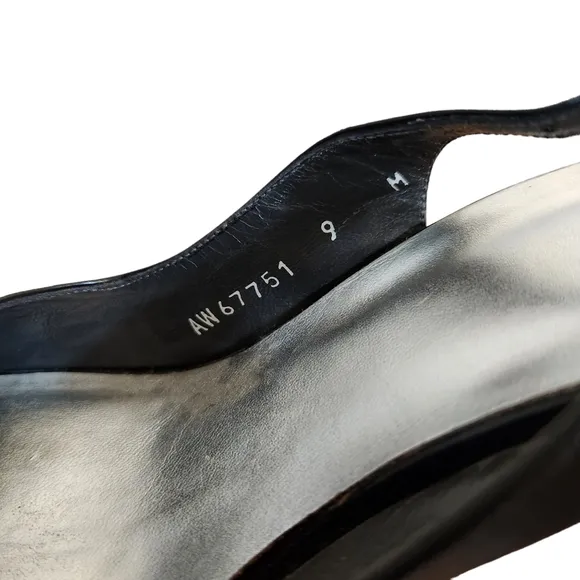 Stuart Weitzman Slingback Patent Leather Lucite Wedge Shoes Size 9