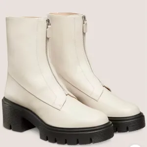 Stuart weitzman soho zip booties oat neutral lug sole shoes 12 b new NIB ladies
