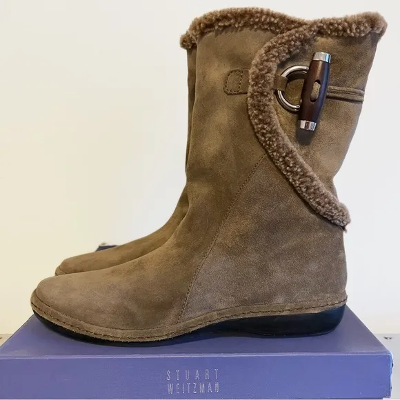 Stuart Weitzman Toggle Sport Suede Boot Neutral